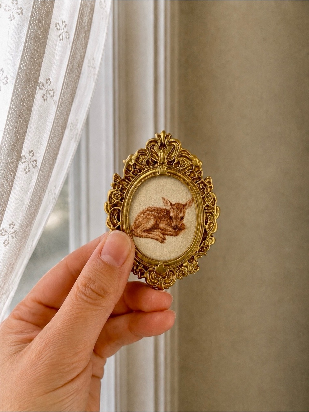 Tiny Framed Canvas Art | Newborn Baby Fawn/Deer